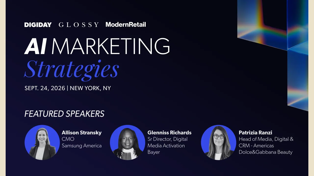 Digiday hosts AI Marketing Strategies event Sept. 24 with Samsung, Bayer, David's Bridal