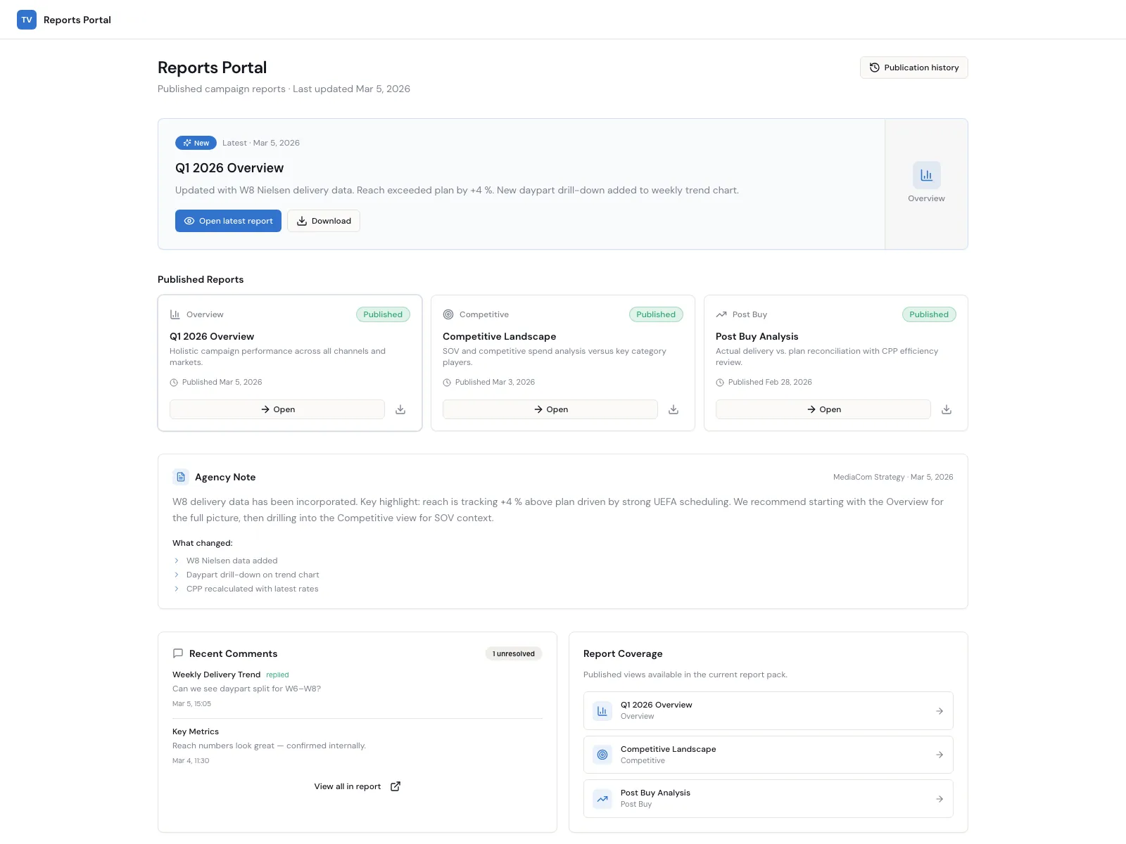 TV Planner — Client portal